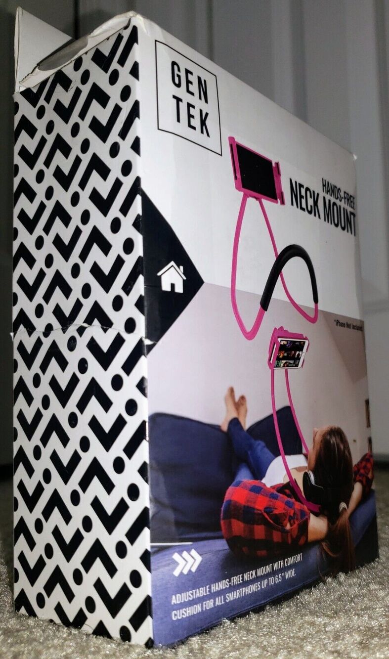 Neck Mount, Phone Mount to Free Your Hands for iPhone Android Smartphone Pink